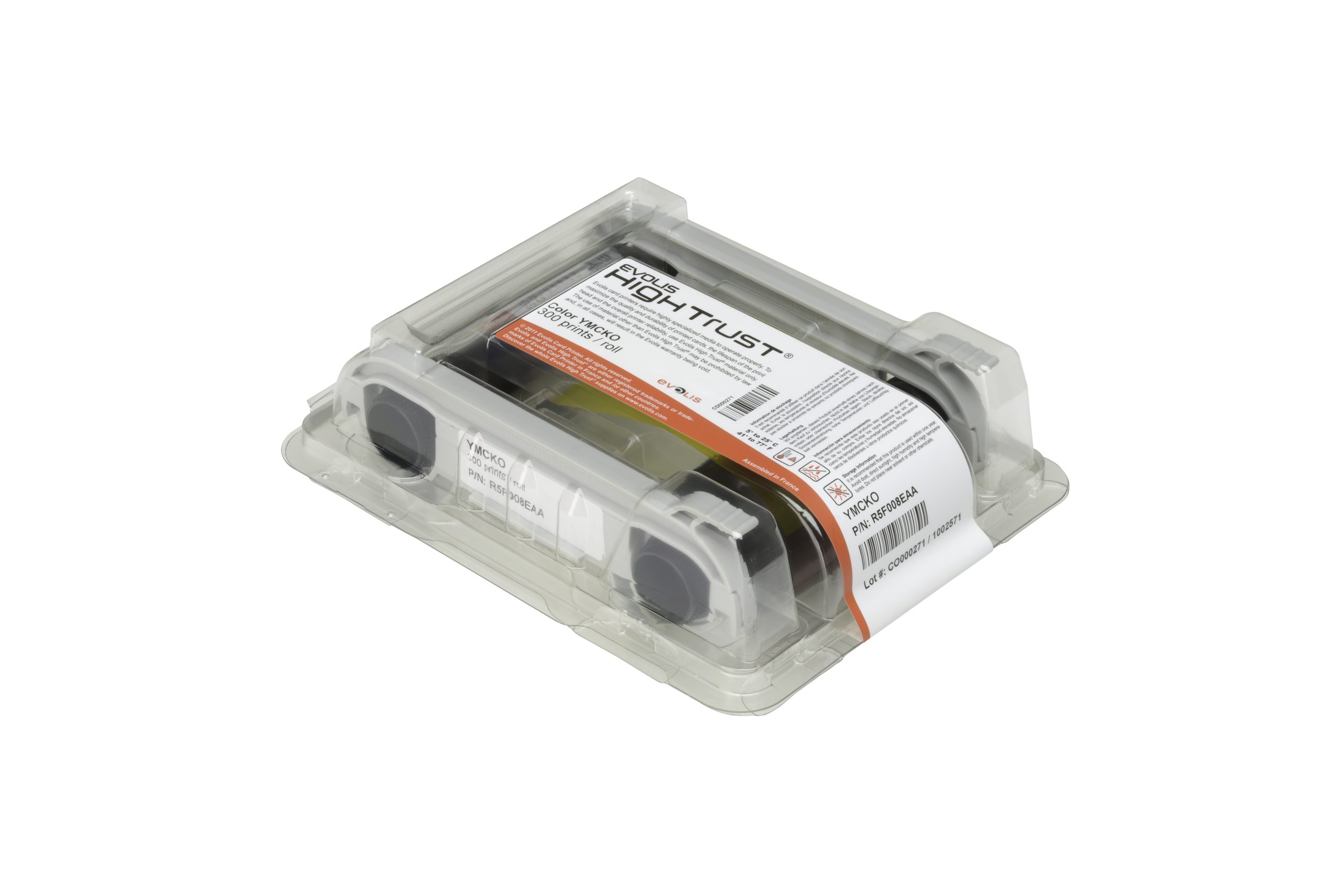 Evolis R5F008S140 YMCKO Color Ribbon - 300 prints / roll - Image 2