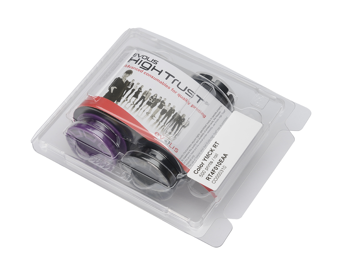 RT4F010SAA Evolis YMCK RT Color Ribbon 500 prints / roll - Image 2